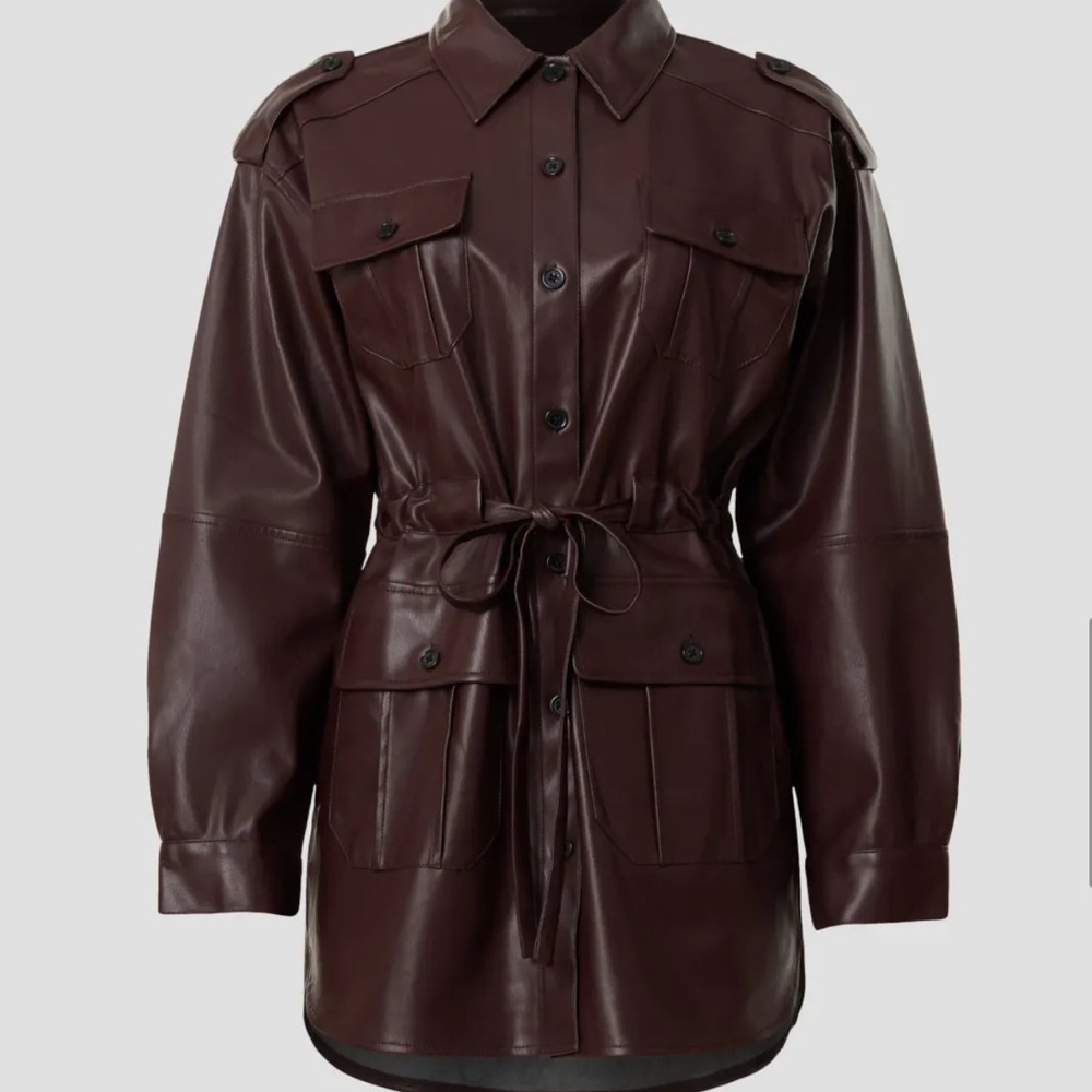 Women's Brown faux Leather Jacket